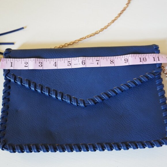 Small Cluch Crossbody Blue Leather - Picture 9 of 10